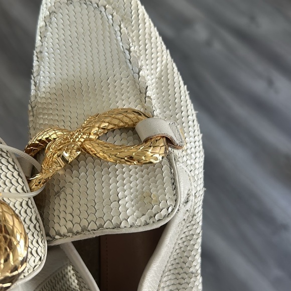 SCHUTZ Cream Loafers with Gold Accent - Picture 8 of 9